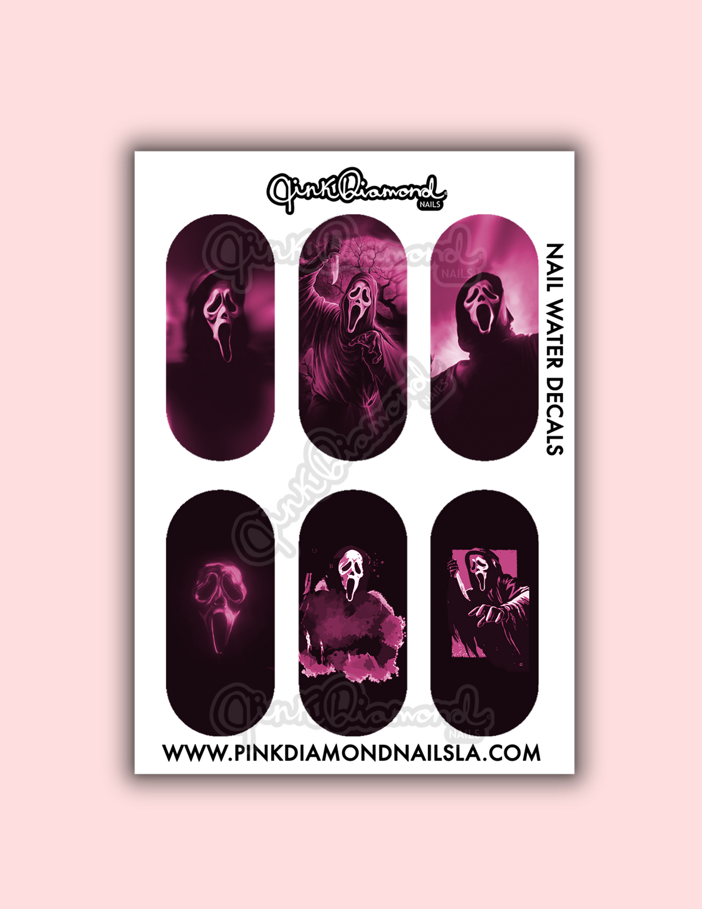 Ghost nightmare Pink- Halloween nail water decals