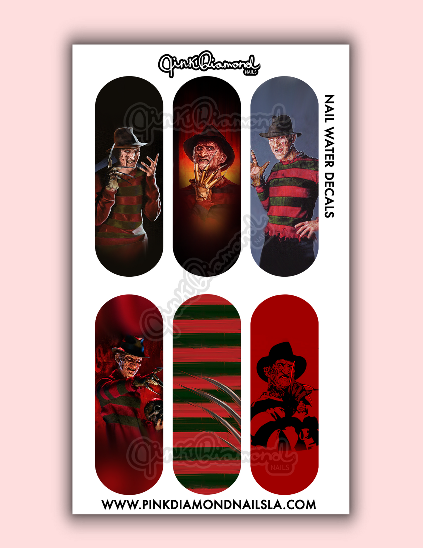 Freddy slashes - Halloween nail water decals