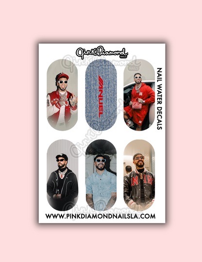 Anuel AA Denim - Nail water decals