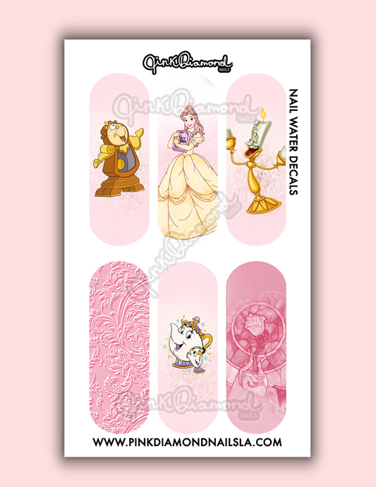 Belle and friends- Nail water decals