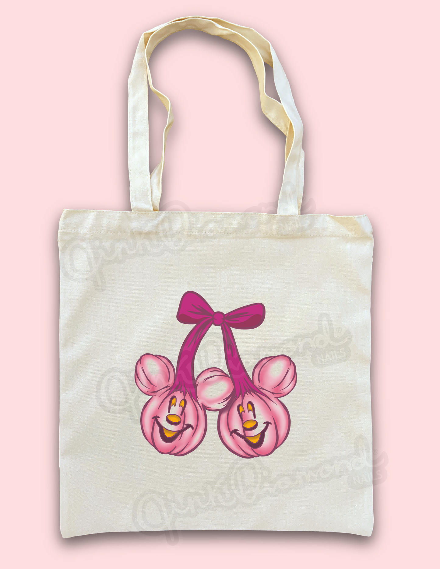 Coquete pink pumpkin bow canvas tote bags