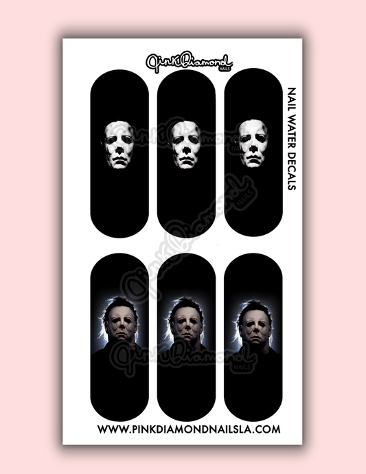 Michael faces - Halloween nail water decals