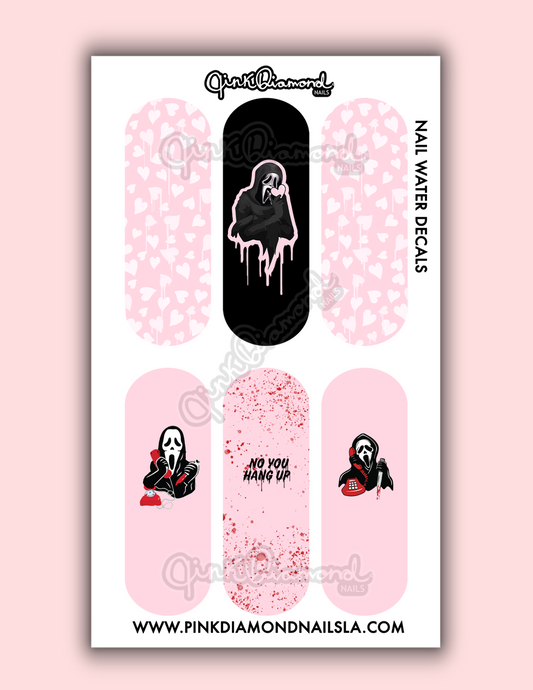 Heart drip ghost no you hang up - Halloween nail water decals