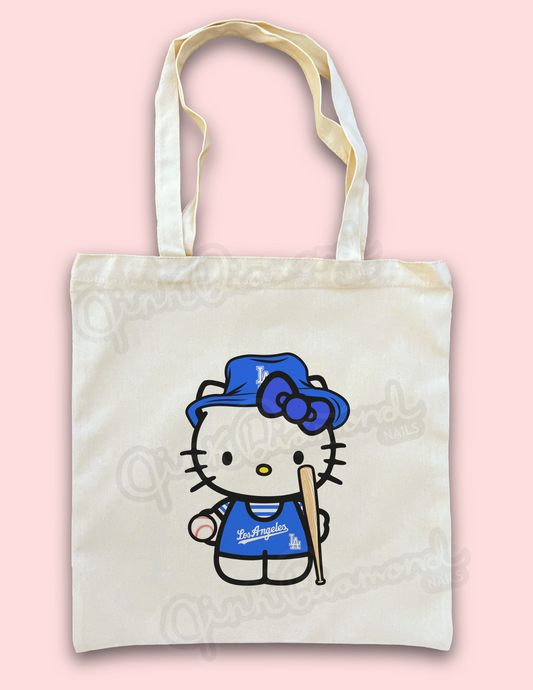 Hello los angeles kitty canvas tote bag