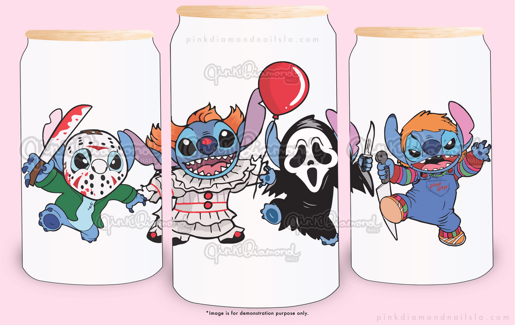 Horror stitches - Frost glass can tumbler (16oz)