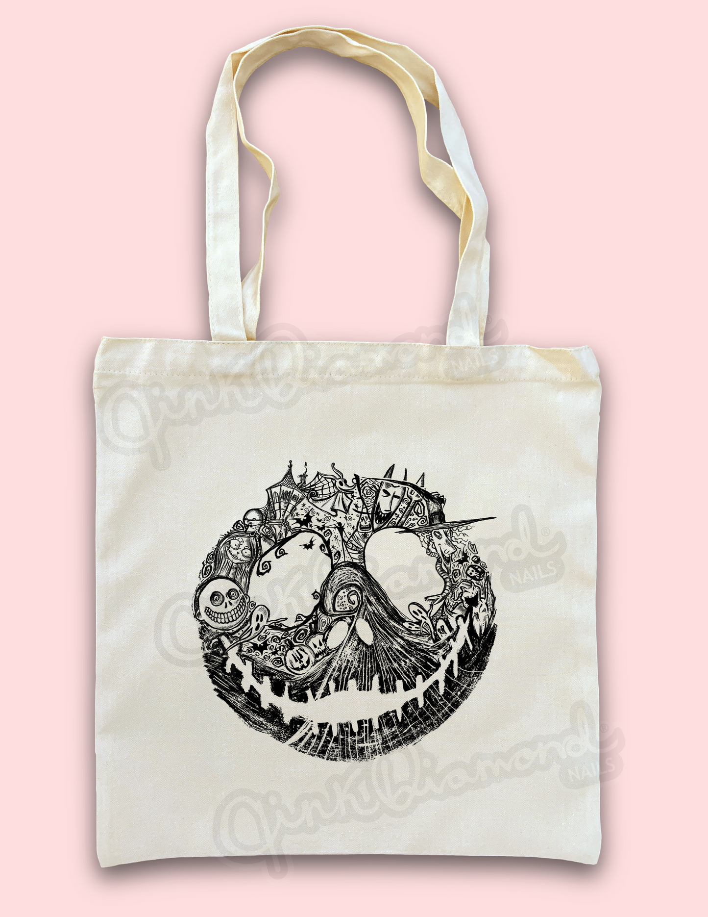 Jacks nightmare canvas tote bag