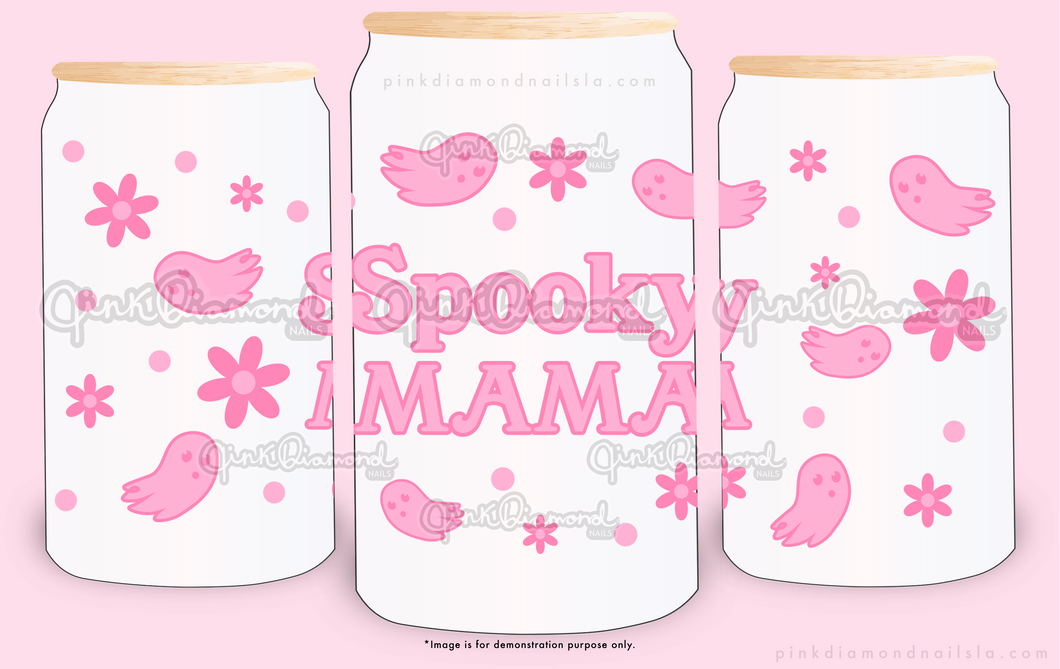 Spooky mama & ghost - Frost glass can tumbler (16oz)