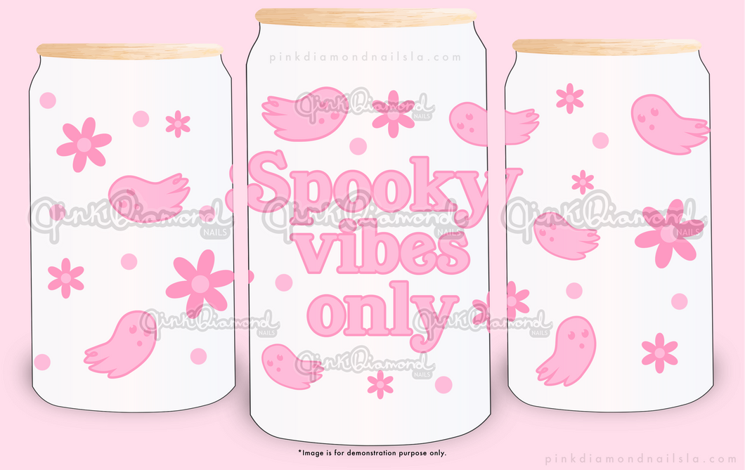 Spooky vibes & ghost - Frost glass can tumbler (16oz)