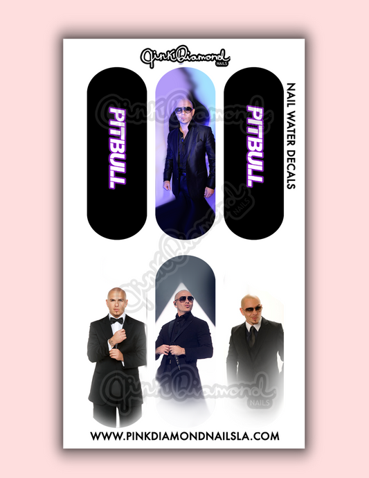 Pitbull Mr. Worldwide - Nail water decals