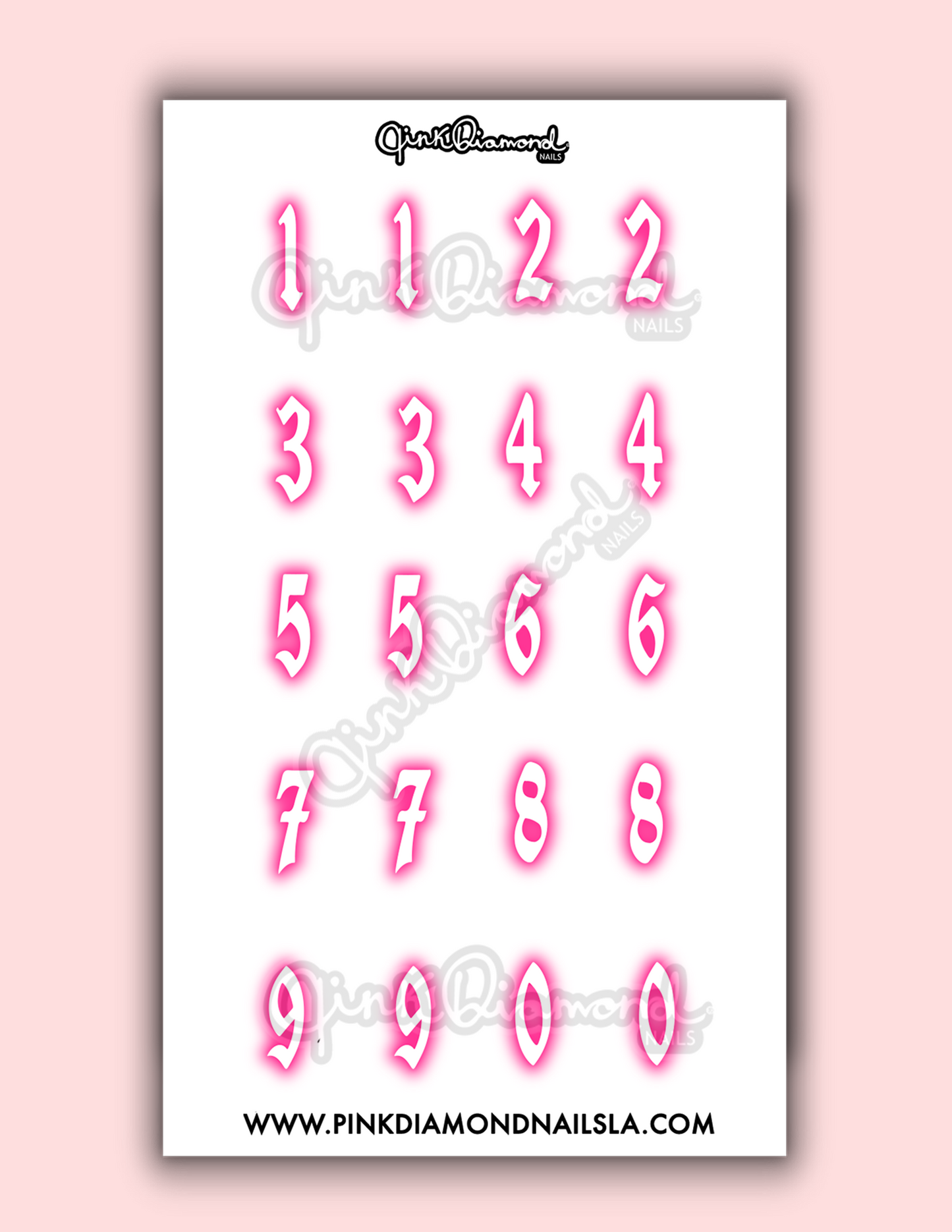 Airbrush numbers - Nail water decals