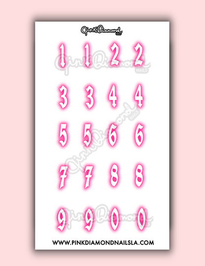 Airbrush numbers - Nail water decals