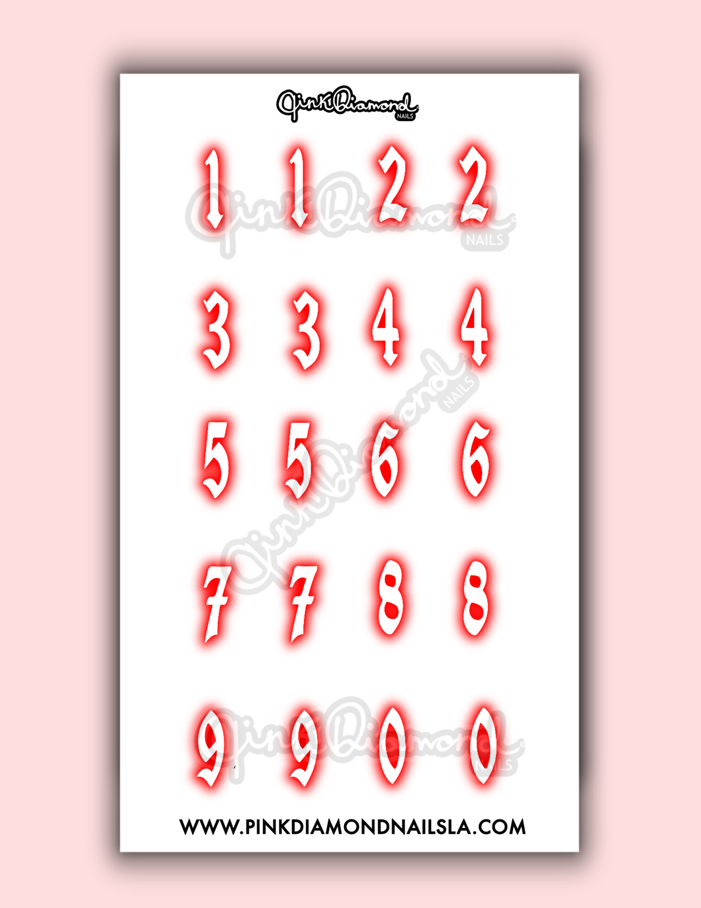 Airbrush numbers - Nail water decals