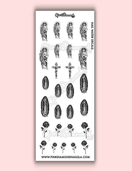 San judas /virgin mary Mix - Nail water decals