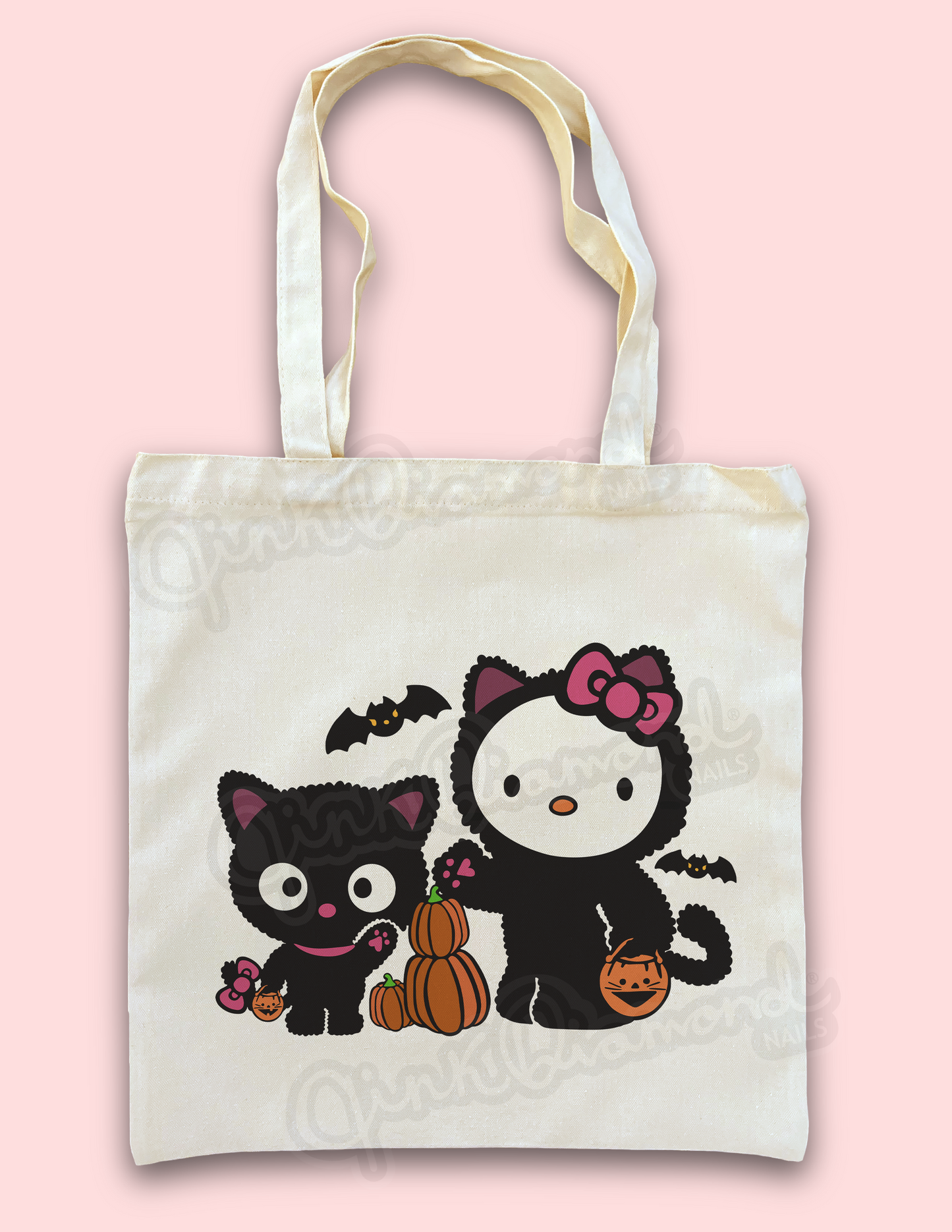 Chocokitty halloween canvas tote bags