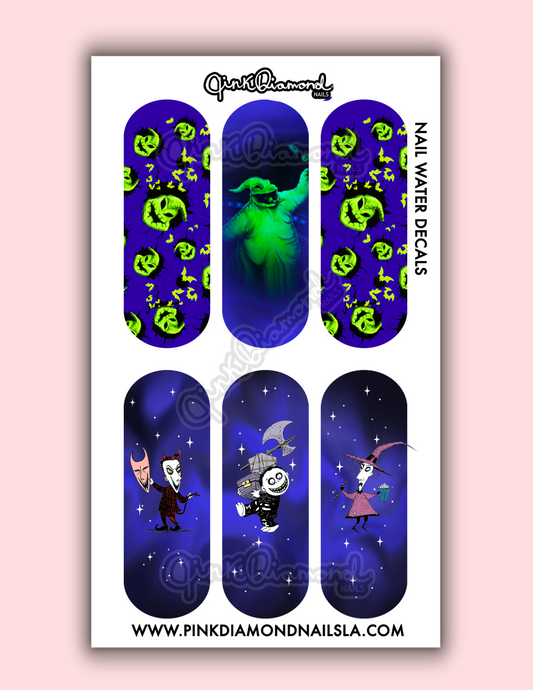 oogie and friends halloween - Halloween nail water decals