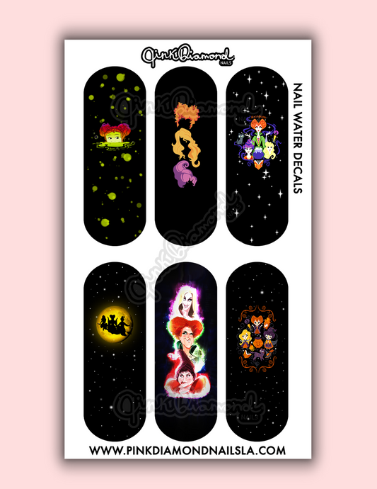 Stars and spells - Halloween nail water decals