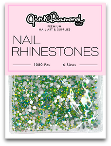 Lime green - Nail Rhinestone Bag Mix (1080 Pcs)