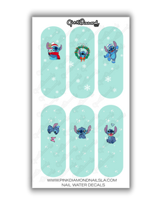 Nail water decals- XL Stitch & Christmas