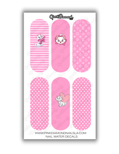 Nail water decals- XL Mary the cat