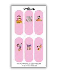 Nail water decals - Minnies and mickeys halloween