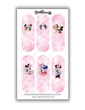 Load image into Gallery viewer, Nail water decals- XL Mickey &amp; Minnies Love story

