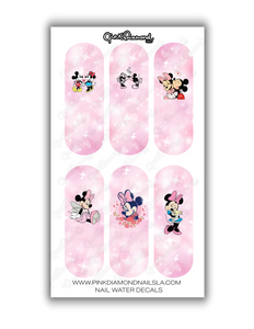 Nail water decals- XL Mickey & Minnies Love story