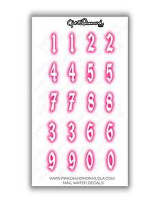 Nail water decals - Olde English Airbrush Numbers