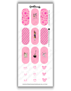 Nail water decals - Pink nightmare before Christmas Mix (12ct)