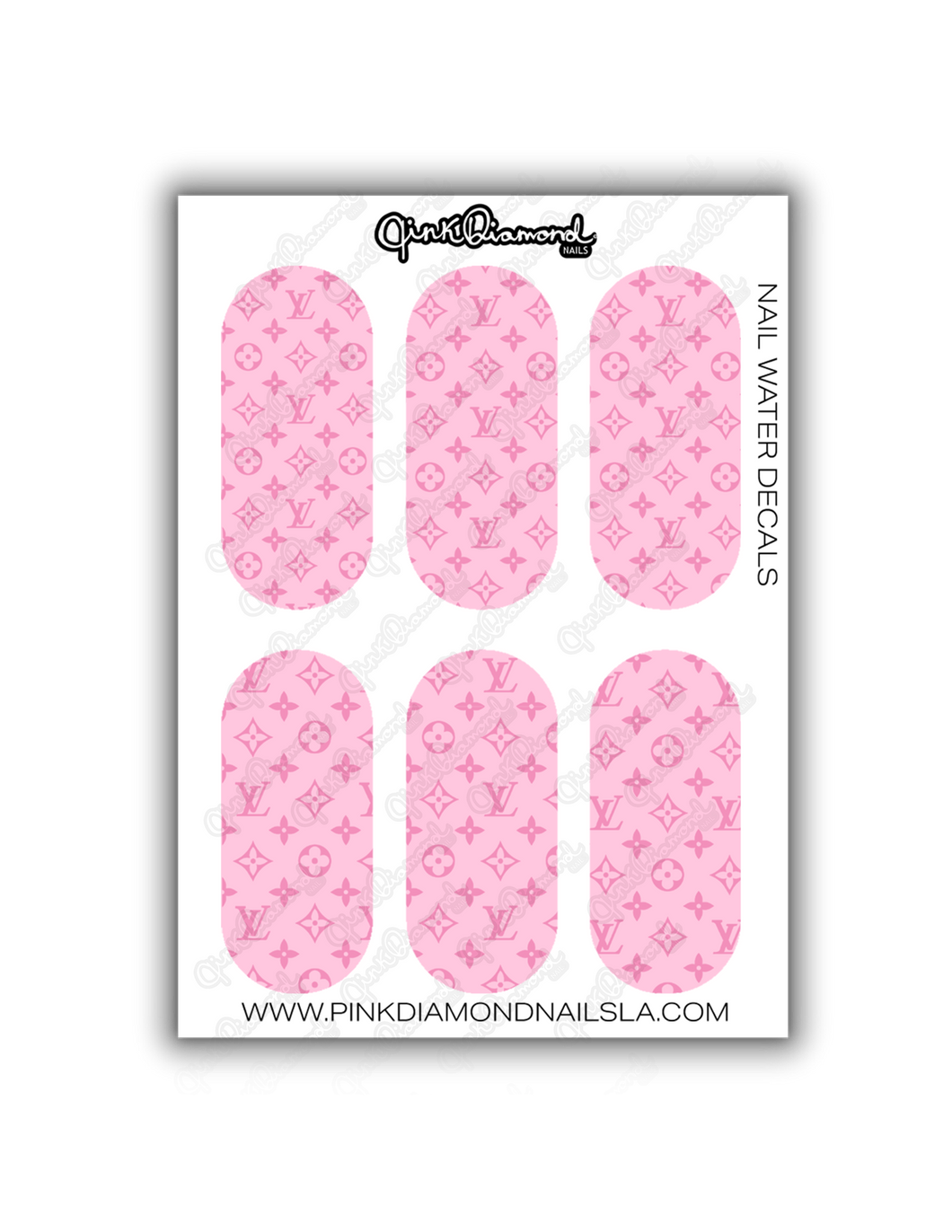 Nail water decals - Pink two tone monogram