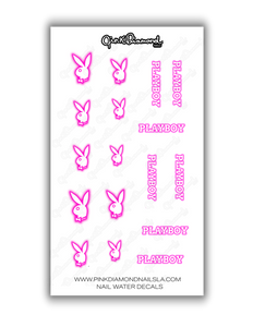 Nail water decals - Play bunny & Font (Singles)