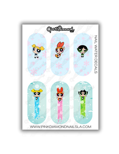Nail water decals - Power puff Christmas
