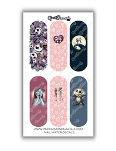 Nail water decals - Sally & Jack (Love story)
