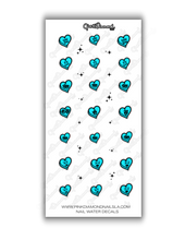 Load image into Gallery viewer, Nail water decals - Smile now cry later /Candy Heart &amp; stars Mix
