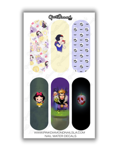Nail water decals- XL Snow White & The evil queen