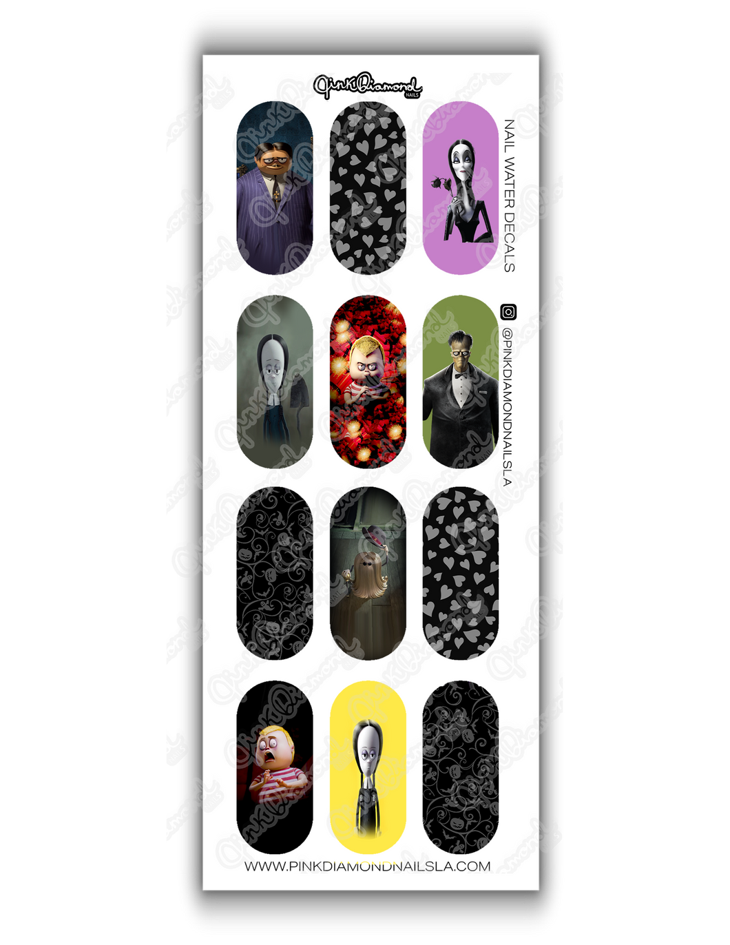 Nail water decals - The Adams family collection