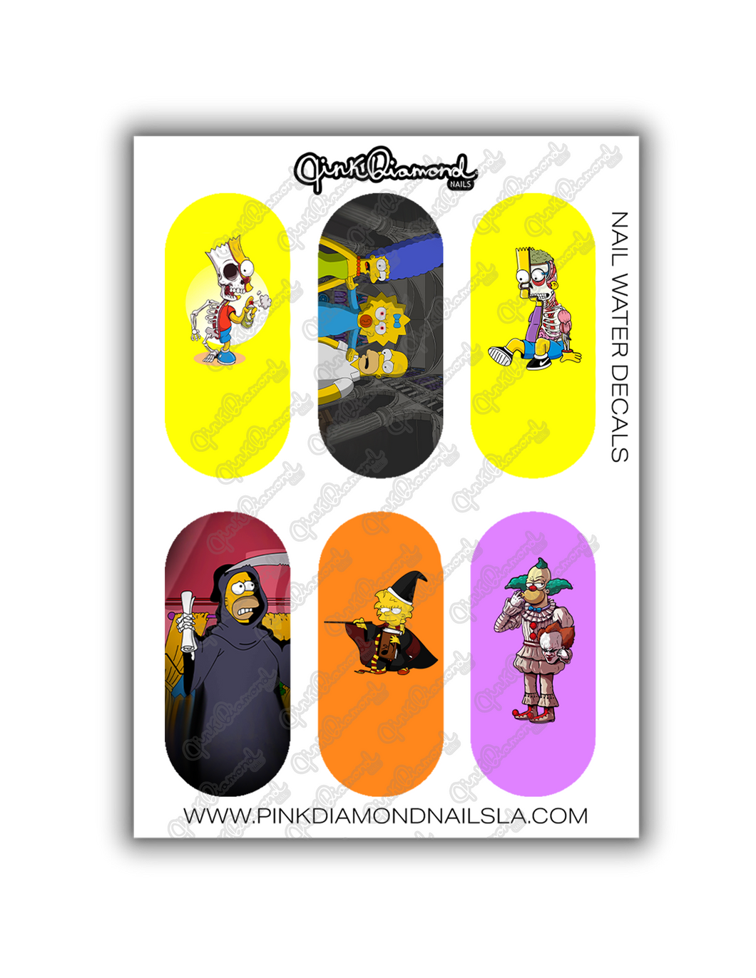 Nail water decals - The Simpsons halloween