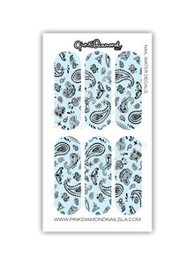 Nail water decals - XL Bandana pattern
