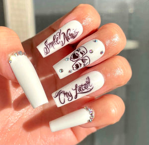 Nail Water Decals - Smile now cry later  airbrush