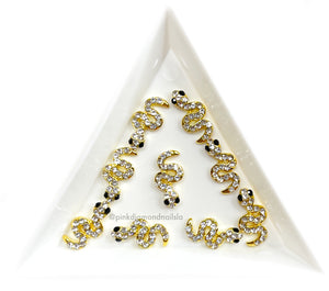Snake Crystals Clear Charms (GOLD)